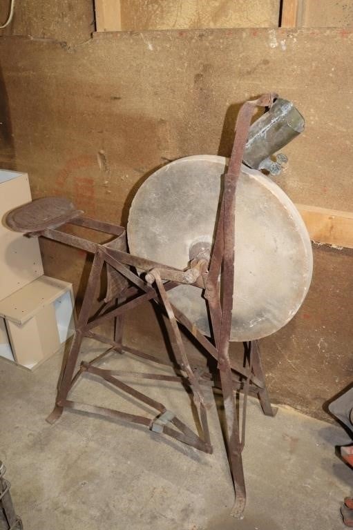 Vintage Grinding Wheel w/Stand