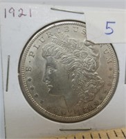 1921 Morgan silver dollar