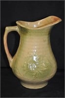 Mustard & Green 1-gal stoneware pitcher, AS-IS