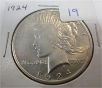 1924 Peace silver dollar