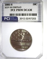 1992-S 50c Olympic PR70 DCAM LISTS $46