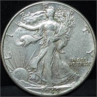 1942 Walking Liberty Silver Half Dollar Nice