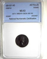320-321 AD Crispus NNC MS63 AE Follis