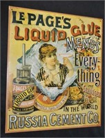 1992 tin advertising sign, 14" x 12"