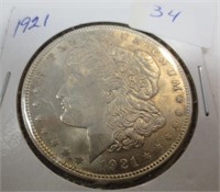 1921 Morgan silver dollar