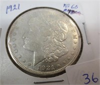 1921-D Morgan silver dollar