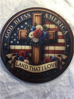 God Bless America Wooden sign