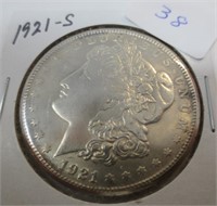 1921-S Morgan silver dollar