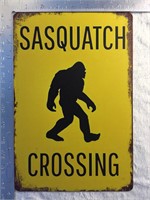 Sasquatch Crossing Metal Sign