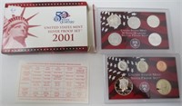 2001 US Mint Silver Proof set