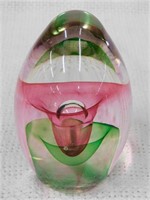 VTG art glass 5" T glass paperweight