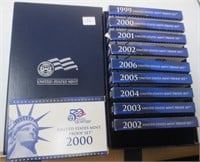 10 - US Proof sets, 1999 to 2006 plus 2000 & 2002