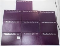 1984 to 1993 US Proof sets