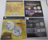Westward nickels & Bicentennial coins & stamps