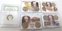 1992-S Jefferson nickel, 4 2-coin nickel sets
