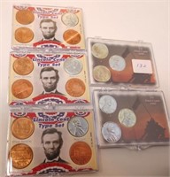 5 Lincoln cent sets