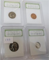 4 - 1966 graded coins, MS-70's