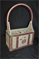 Wooden apple basket w/ brass corners
