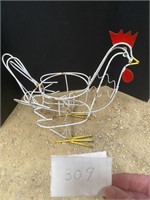 Wire Rooster Planter Holder