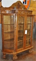 SEE ALL PICS, Ornate OAK 2-pc china cabinet