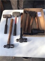 Flat of assorted hammers and Mallets