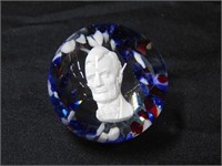 2 1/4" dia Lincoln Sulfide glass marble, VTG