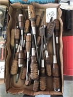 Flat of Wooden handle screwdrivers