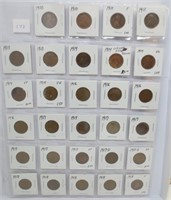 29 Lincoln wheat cents, mixed dates