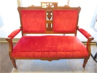 Walnut Victorian Love Seat