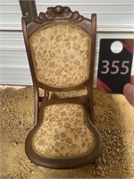 Vintage Rocking Chair with Tapestry Seat & Back