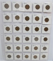 30 Lincoln wheat cents, mixed dates