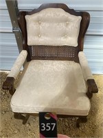 Vintage Arm Chair with Caned Back