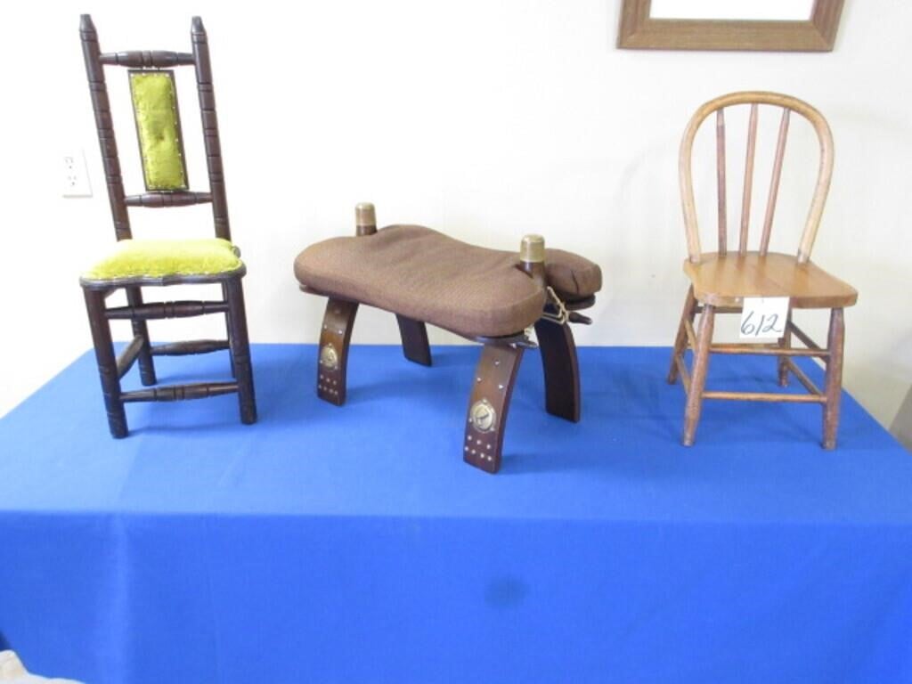 (2) Child's Chairs & Camel Seat