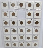 29 Lincoln wheat cents, mixed dates