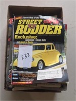 flat of old hot rod magazines