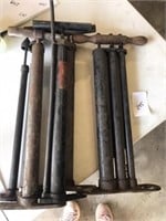 5 antique air pumps
