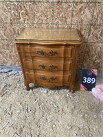 3 Drawer Night Stand with Glass Top 24"x16"x25"H