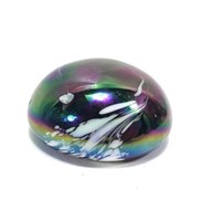 Art Glass: Paperweight Iridescent Purple Blob