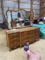 9 Drawer Dresser with Mirror 73"x22"x69"H