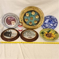 Collection Of 6 Wall Art Plates Pewter Painted
