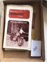 flat of vintage motorcycle magazines