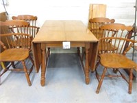 Maple Drop Leaf Table w/ (4) Chairs & (2) Leaves