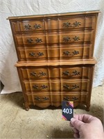 6 Drawer Dresser with Glass Top 40"x18"x54"