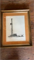 13" x 16” drilling rig framed photo