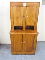 Early Pine Step Back Kitchen Cupboard
