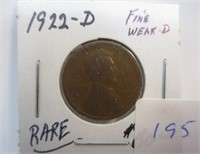 1922-D Lincoln wheat cent, weak D
