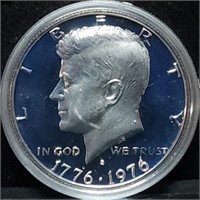 1976 Bicentennial Proof Silver Half Dollar in Caps