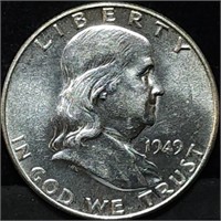 1949 Franklin Silver Half Dollar Gem BU