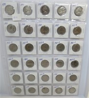 30 Jefferson nickels, mixed dates