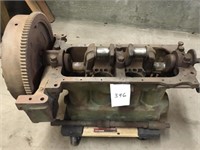 old chevy engine with crank shaft and cam